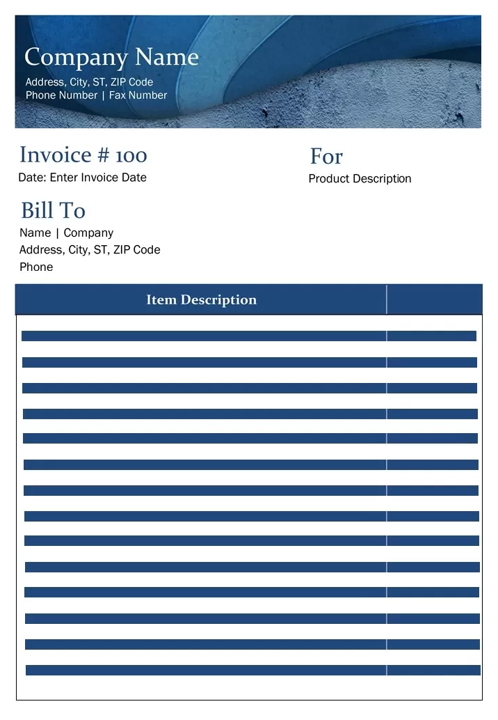 Free Invoice Design Template