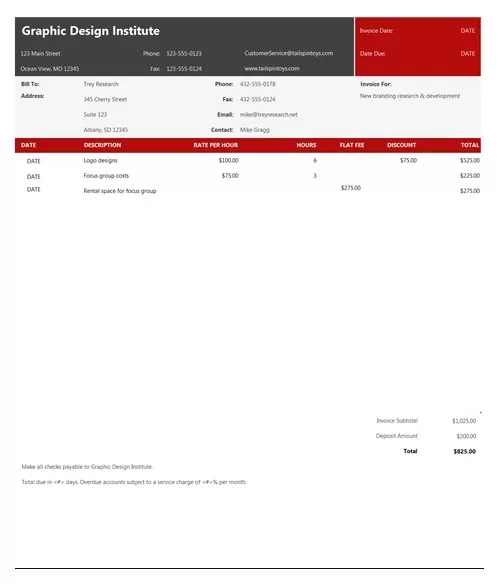 Free Invoice Format Excel