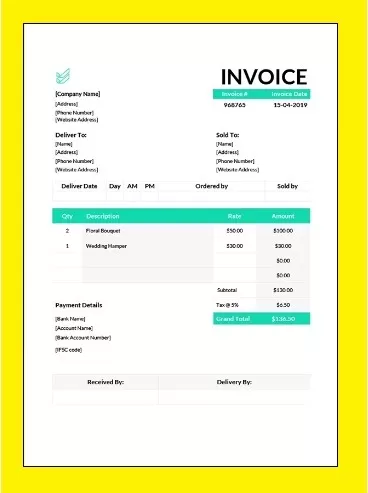 Free Invoice Template Xlsx