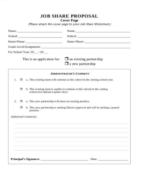 Free Job Share Proposal Template