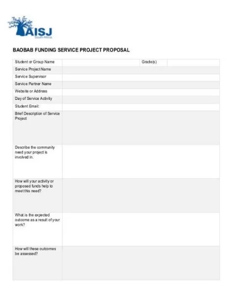 Free Proposal For Funding Template