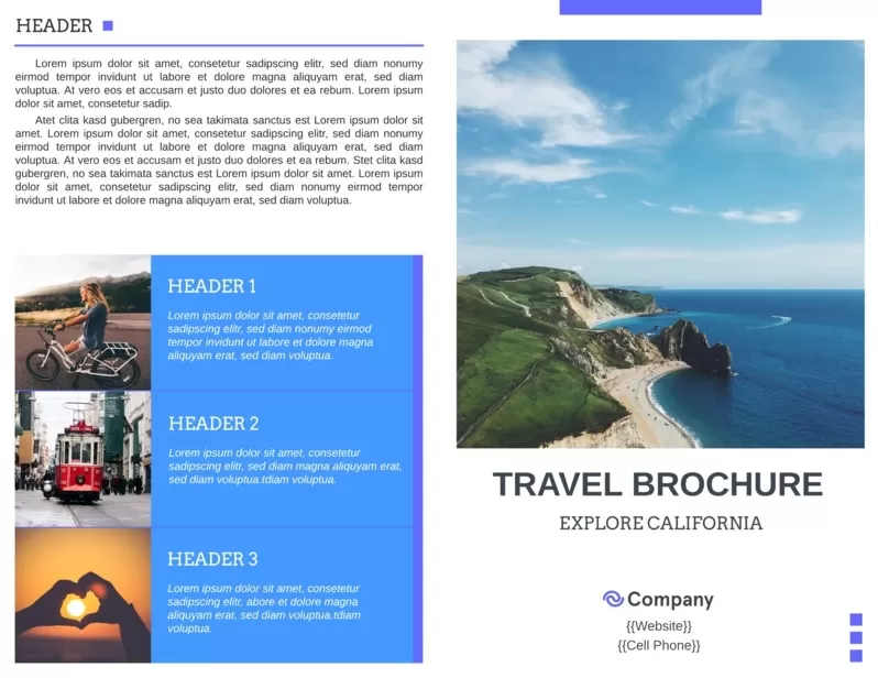 Free Travel Pamphlet Template