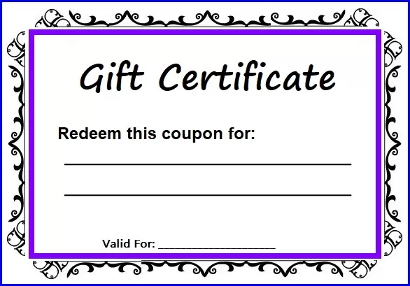 Gift Certificate Template 1