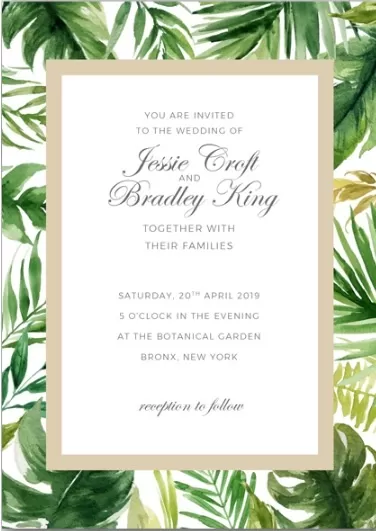 Green Wedding Invitation Template