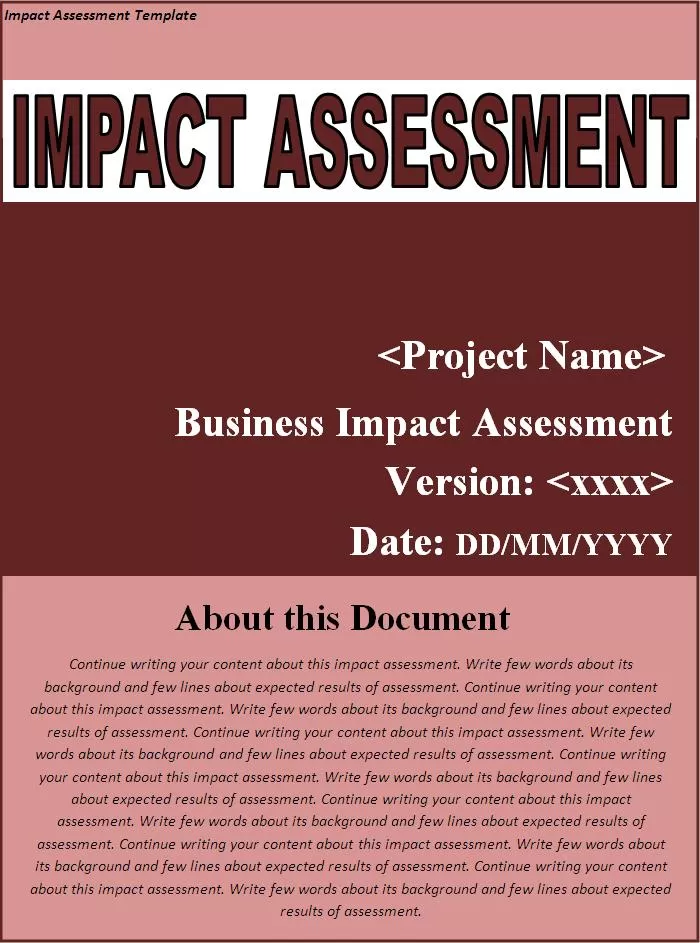 Impact Assessment Template