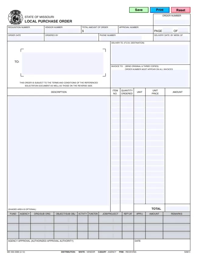 Local Purchase Order Template