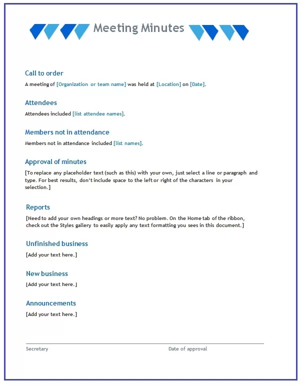 Meeting Minutes Design Template