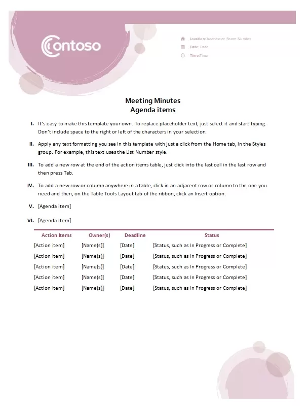 Meeting Minutes Sample