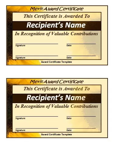 Merit Certificate Template