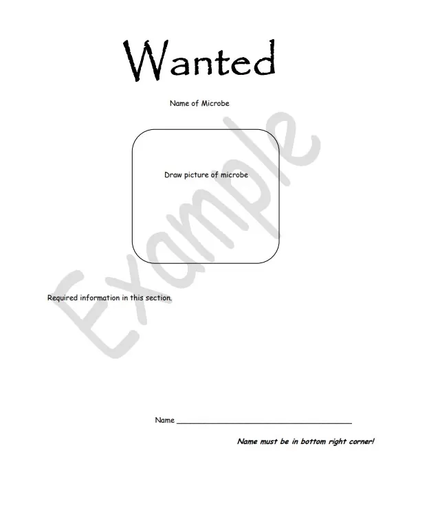 Microbe Wanted Poster Template