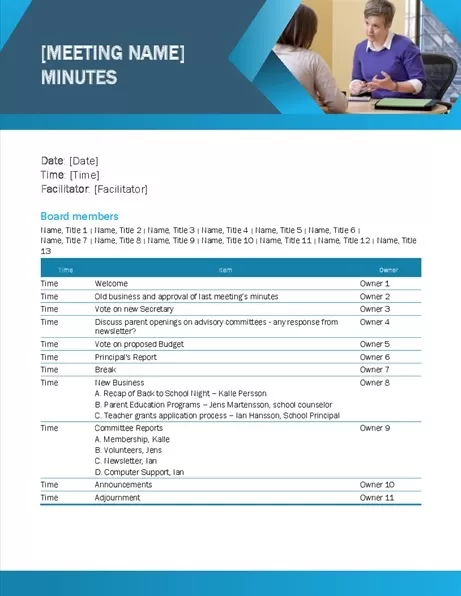 One to One Meeting Minutes Template