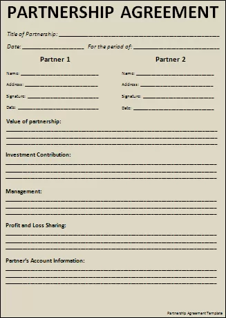 Partnership Agreement Template