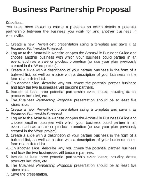 Partnership Proposal Plan Template