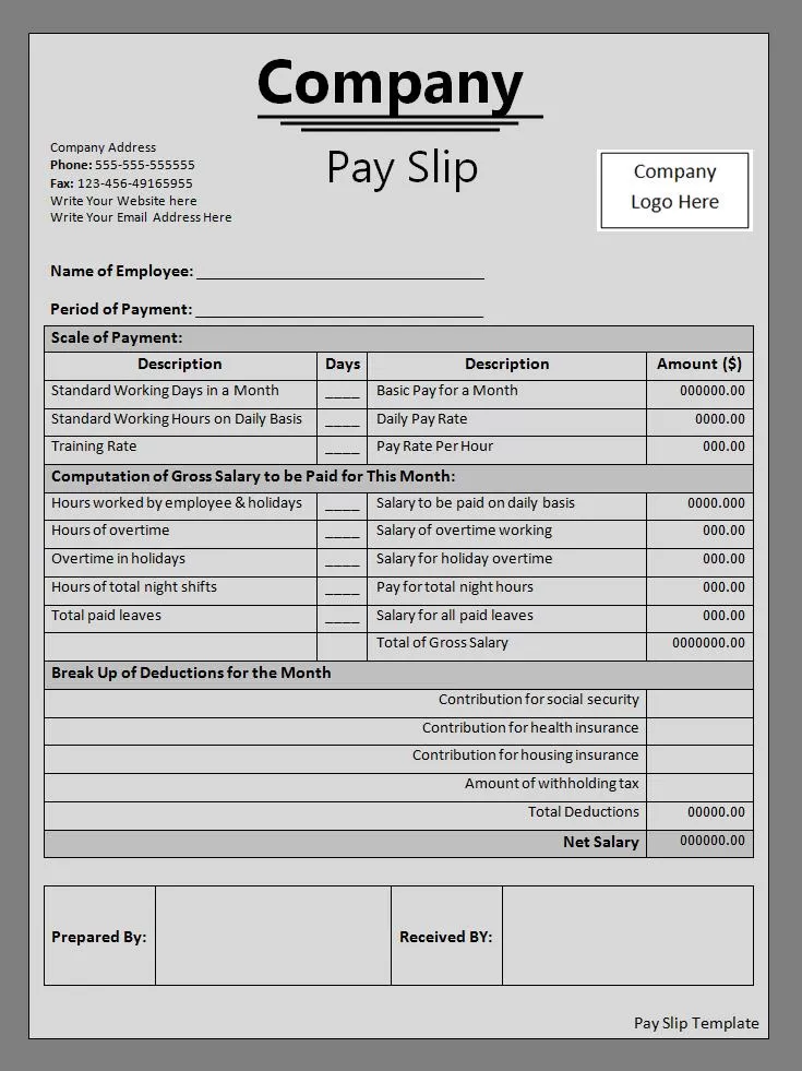 Payslip Template