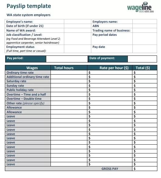 Payslip Template PDF