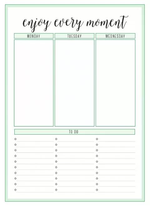 Printable Weekly Planner Template