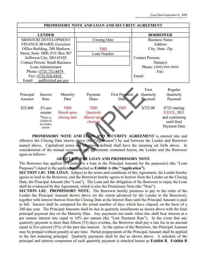 Promissory Note Agreement Template