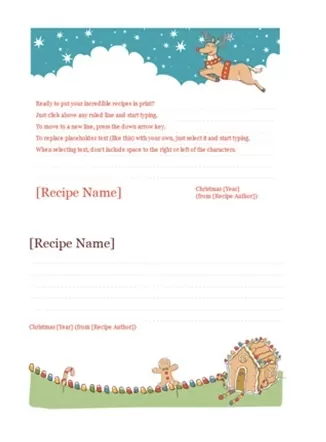 Recipe Card Template Word