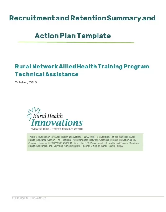 Recruitment and Retention Action Plan Template