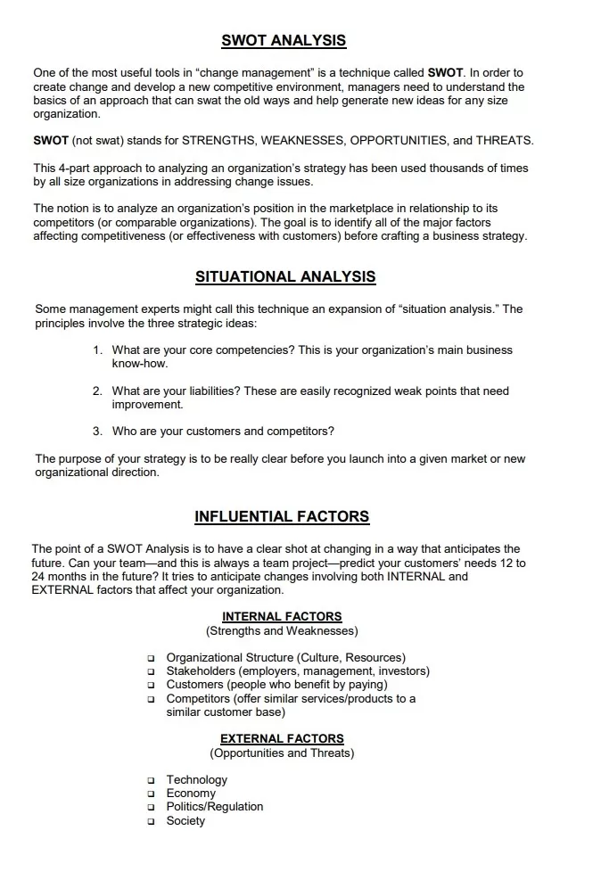 SWOT Analysis Example