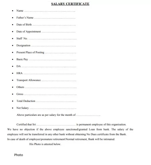 Salary Certificate Writing Template