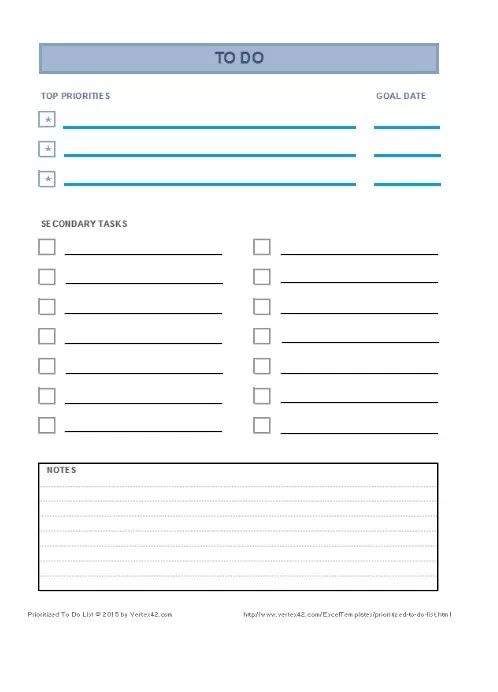 Simple To Do List Template