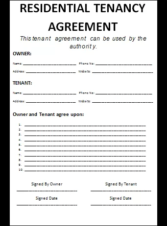 Tenancy Agreement Template