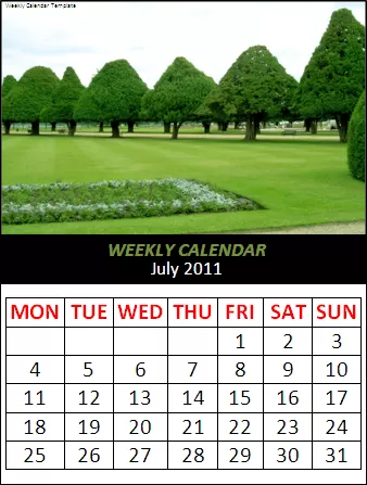 Weekly Calendar Template