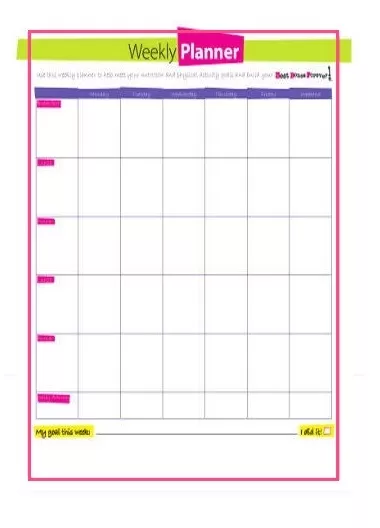 Weekly Nutrition Planner Template