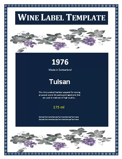 Wine Label Template