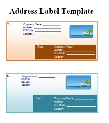 address label template