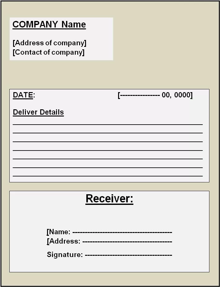 Delivery Receipt Template