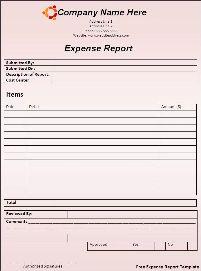 Expense Report Template