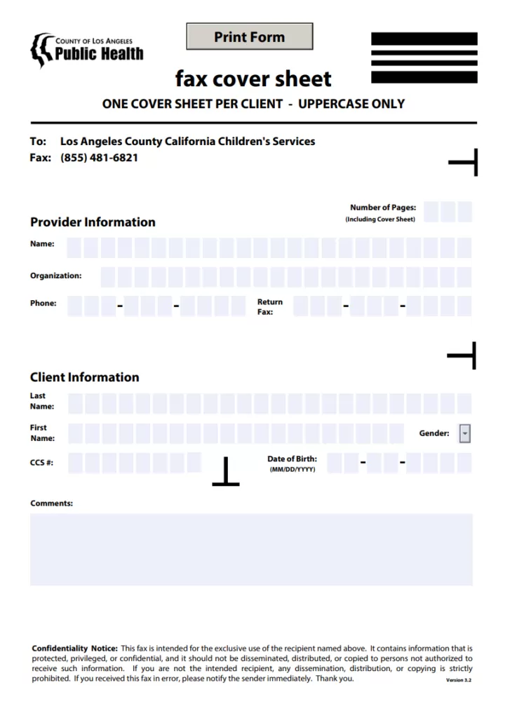 Fax Cover Sheet Format