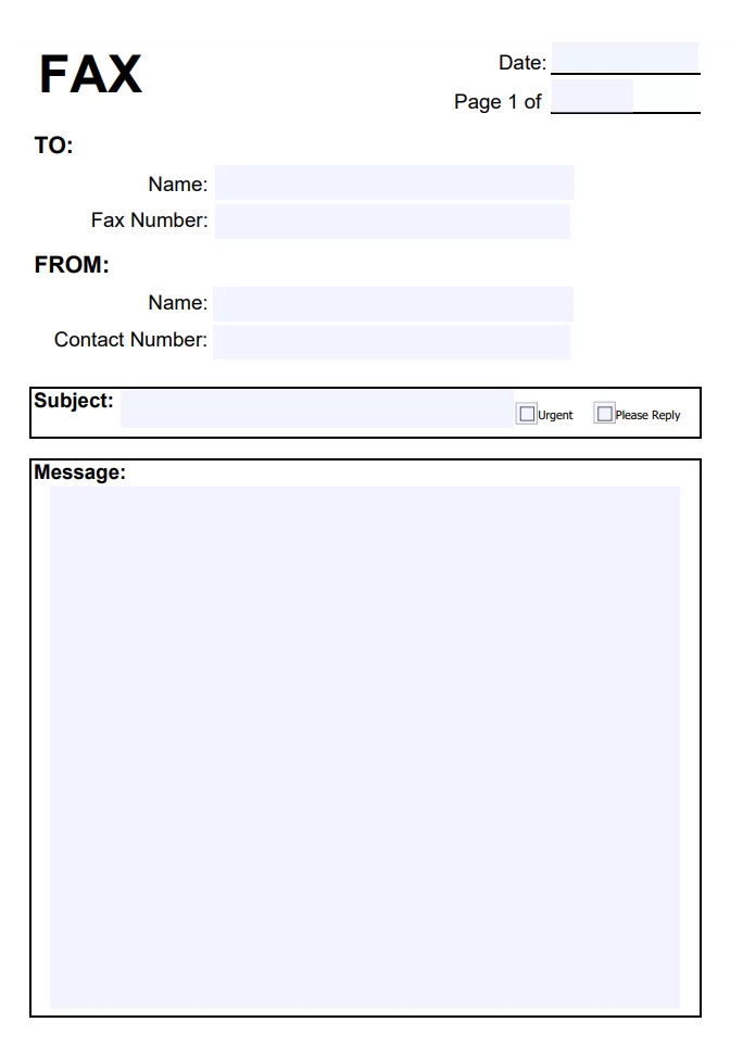 Fax Cover Sheet Template PDF