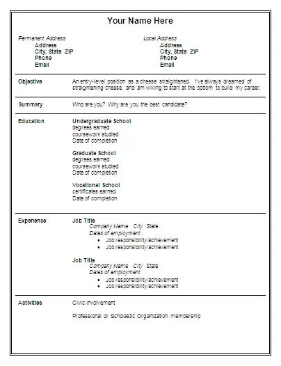 Free Resume Template