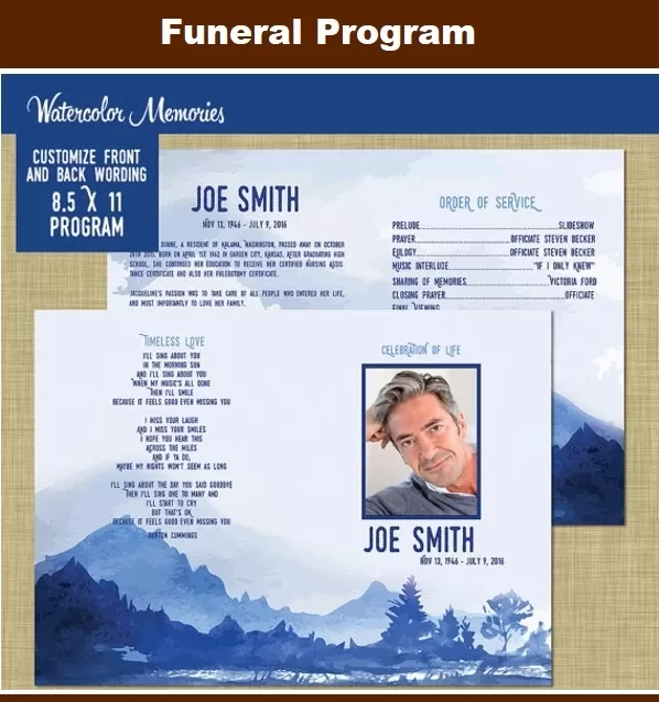 Funeral Memorial Program Template