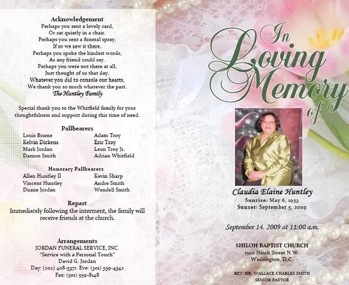 Funeral Program Sample