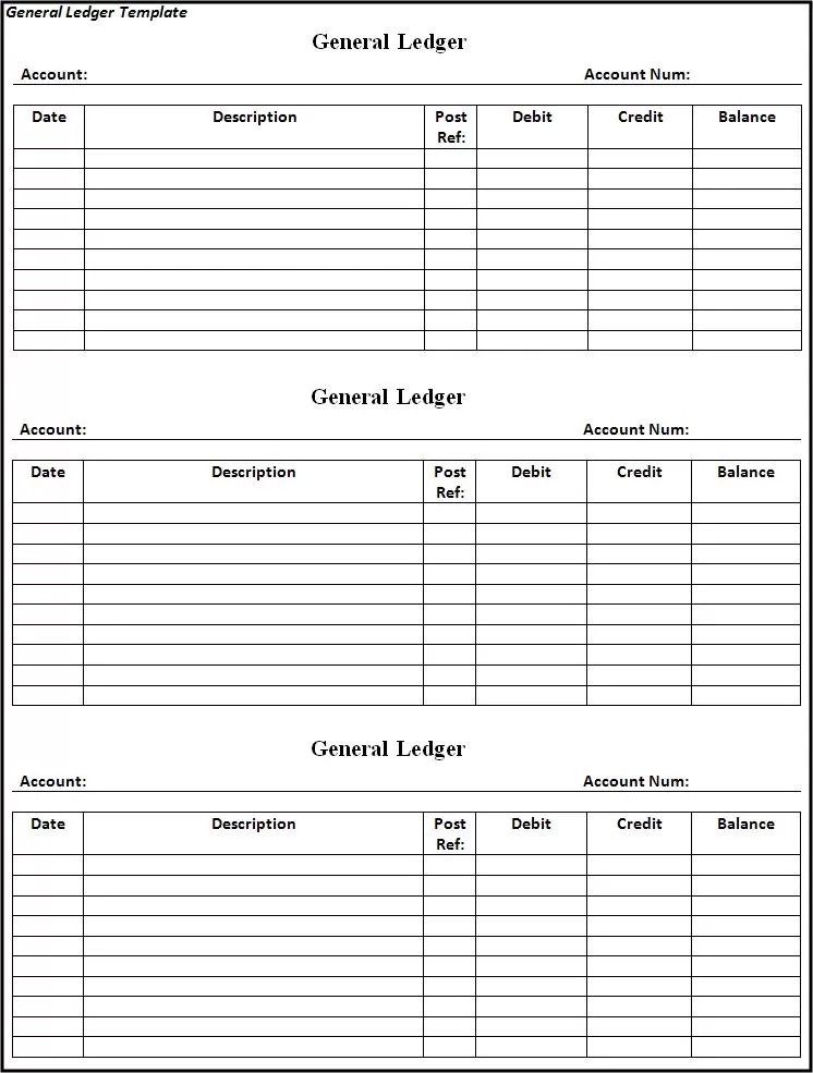 General Ledger Template