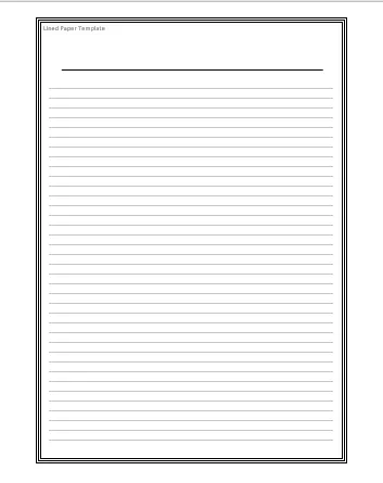 Line Paper Template