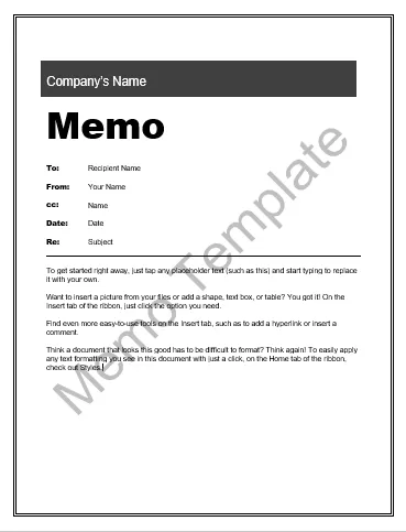 Simple Memo Template