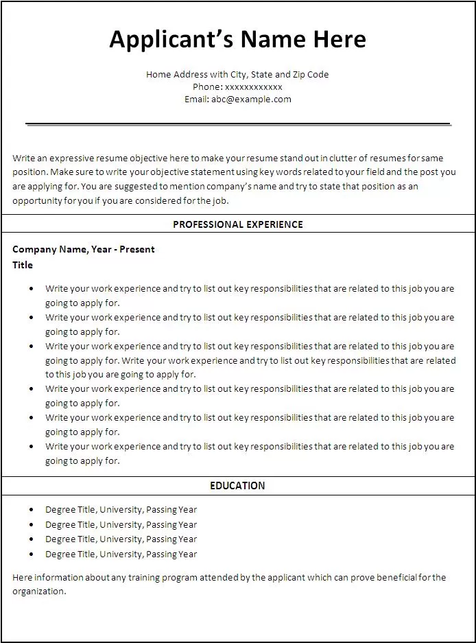 Nursing Resume Template