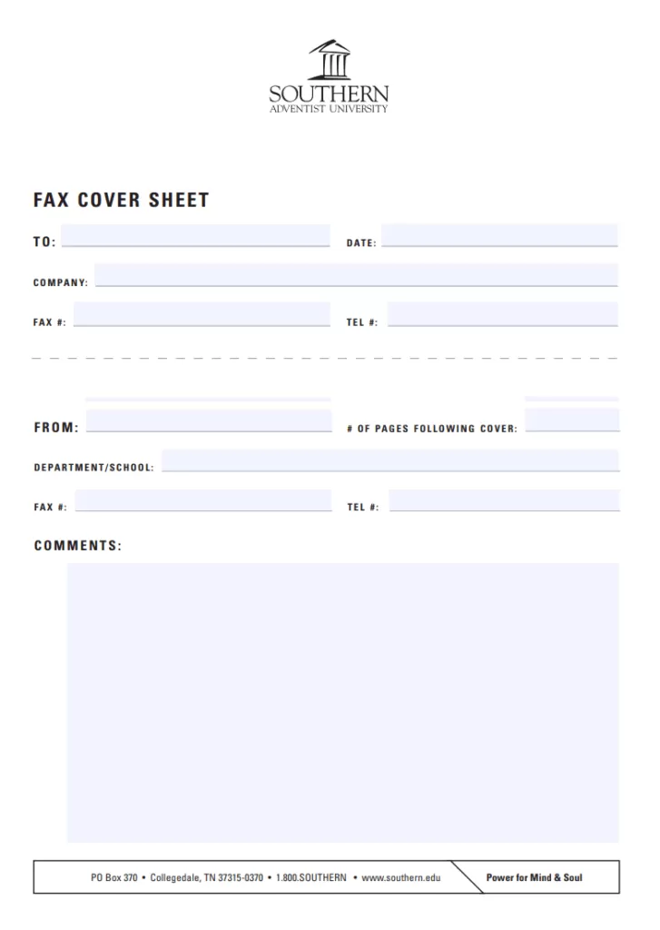 Printable Fax Cover Sheet Template