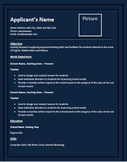 Teacher-Resume-Template