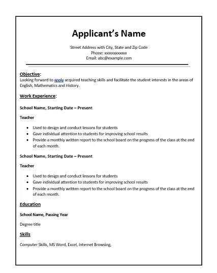 Teacher-Resume-Template