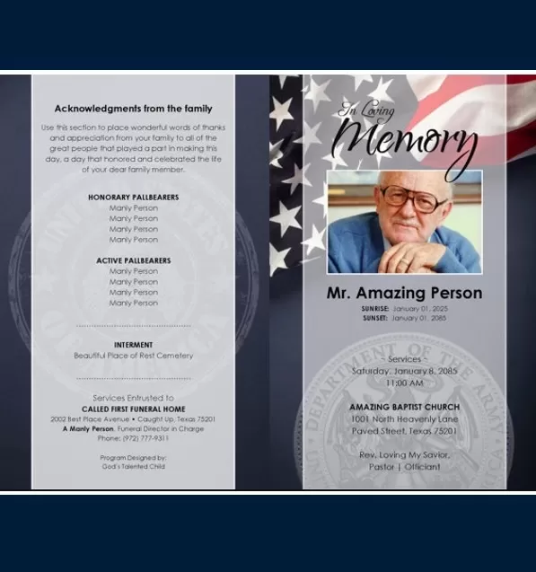 US Funeral Program Template