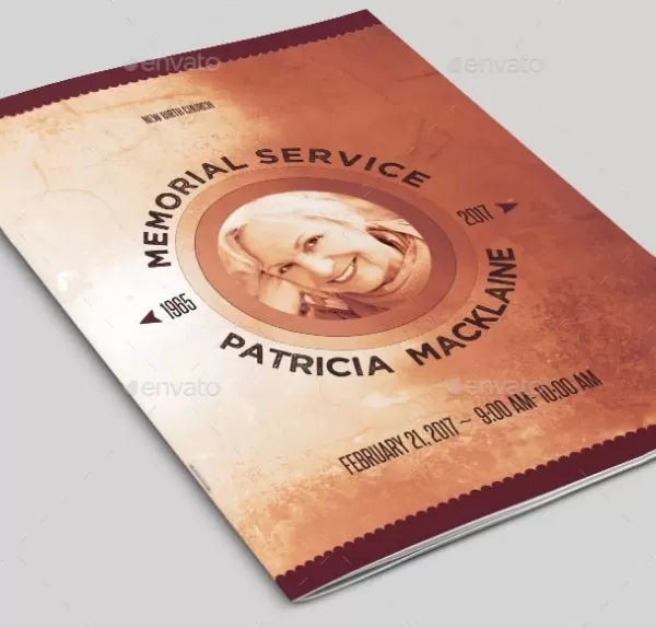 Vintage Funeral Program Template