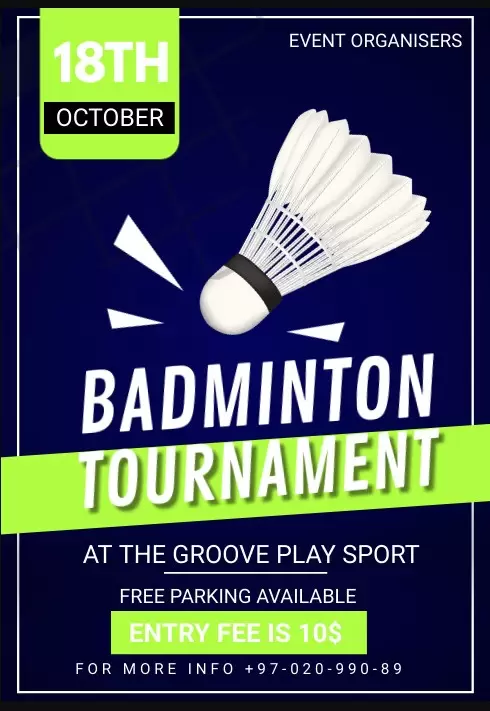 Badminton Sports Flyer Template