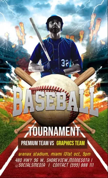 Baseball Sports Flyer Template