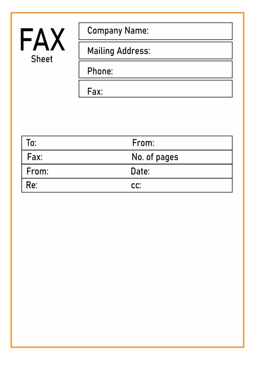 Blank Fax Sheet Template